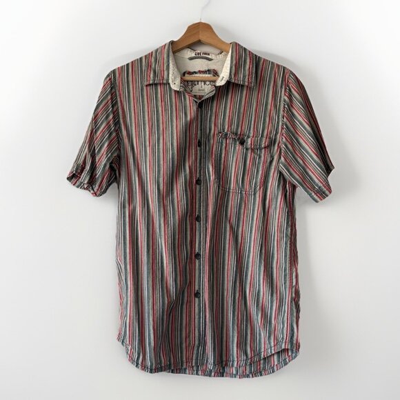 Gramicci Shirt Mens Small Cotton Striped Casual Outdoors Nature Gorp Travel - Picture 1 of 15